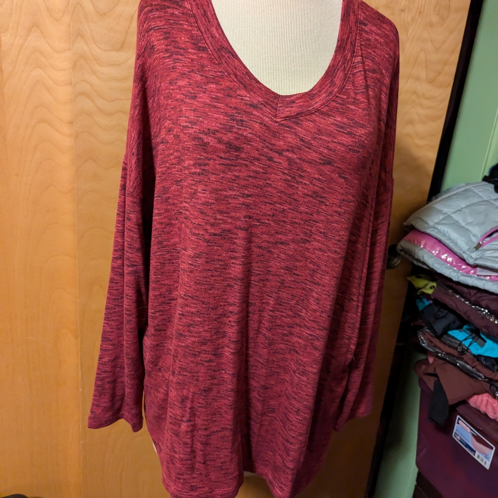 Women's Red Long Sleeve Sweater